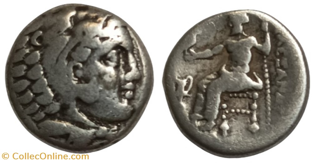 CJS0301010009 - ALEXANDRE III The Great - AR Drachm - Sardes; 319 BC moedas antigas gregas cjs0301010009 alexandre iii the great ar drachm sardes 319 bc