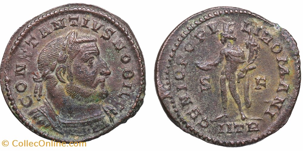 moedas antigas romanos imperiais republicanos rc09014037 constantivs i cloro bi follis treveri 302 303