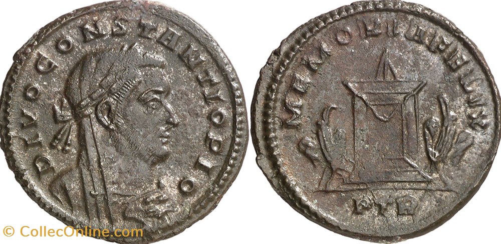 RC12016420 - Divo CONSTANTIVS I ( Póstuma de Constantinvs I ) - Bi Follis - Lugdvnvm AD 307 moedas antigas romanos imperiais republicanos rc12016420 divo constantivs i postuma de constantinvs i bi follis lugdvnvm ad 307
