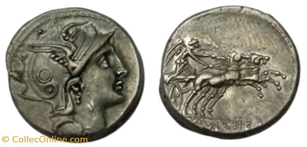 RA300177 - Denario Republica C. Clavdivs Pvlcher moedas antigas romanos imperiais republicanos ra300177 denario republica c clavdivs pvlcher