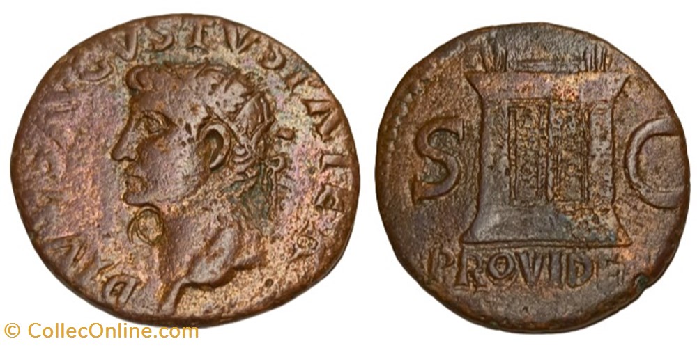 RC01001789 - DIVVS AVGVSTVS (por Tiberivs) - Cu AS; 22 AD moedas antigas romanos imperiais republicanos rc01001789 divvs avgvstvs por tiberivs cu as 22 ad