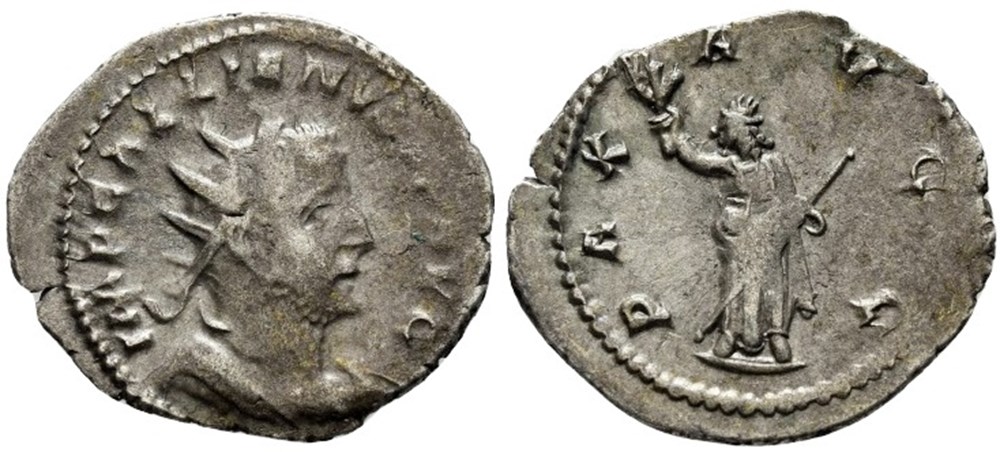 RC06010303 var. RIC 391 - GALLIENVS Avg - Bi Antoninianvs - Viminacivm; 253 AD moedas antigas romanos imperiais republicanos rc06010303 var ric 391 gallienvs avg bi antoninianvs viminacivm 253 ad