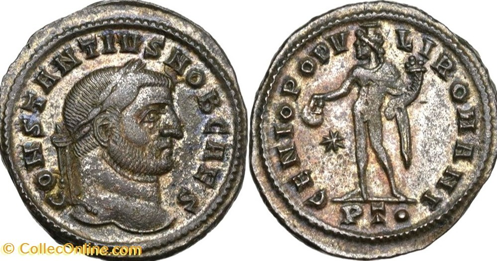 moedas antigas b romanos imperiais republicanos rc09014047 constantivs i chlorvs caesar ae follis