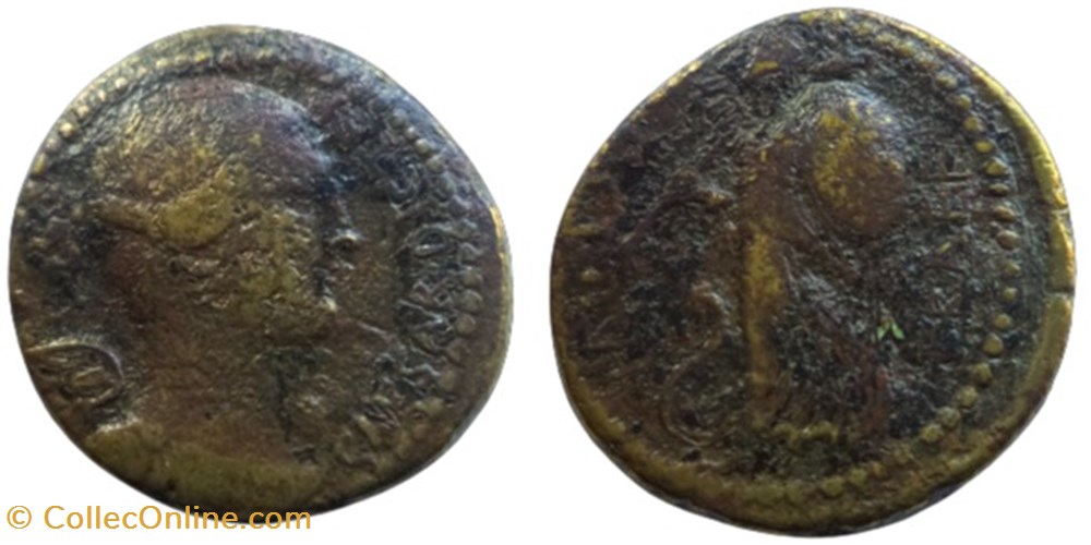 RB01001417 - JVLIVS CAESAR - BRASS DUPONDIVS - ROMA; 45 BC moedas antigas romanos imperiais republicanos rb01001417 jvlivs caesar brass dupondivs roma 45 bc