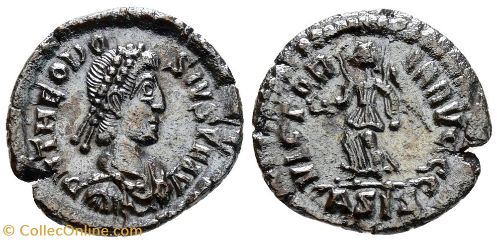 RC15020570 - THEODSIVS I -1/2 Centenionalis AE - Siscia 384/387 moedas antigas b romanos imperiais republicanos rc15020570 theodsivs i 1 2 centenionalis ae siscia 384 387