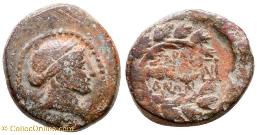CJS0201010029 - Lydia - AE14 - Sardeis; 133 BC a 14 AD moedas antigas gregas cjs0201010029 lydia ae14 sardeis 133 bc a 14 ad