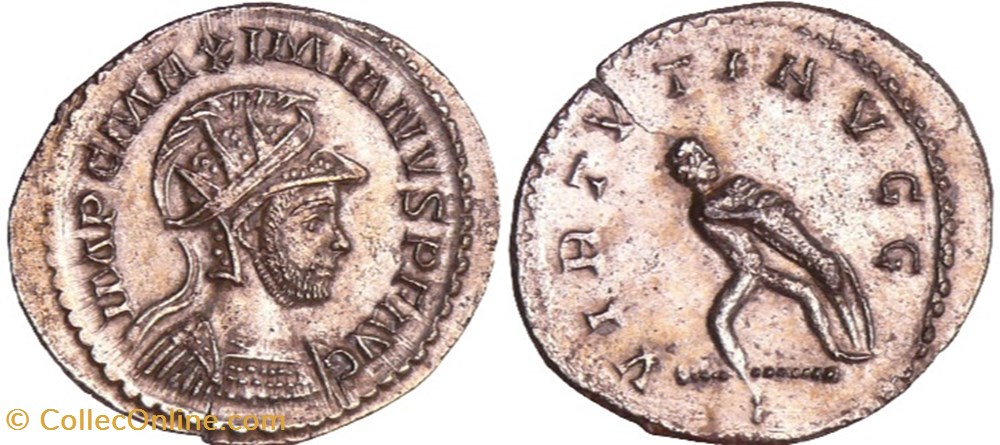 RC09013197 - MAXIMIANVS HERCVLEVS; 1º Reign - Lugdunum; 287/289 AD moedas antigas b romanos imperiais republicanos rc09013197 maximianvs hercvlevs 1 reign lugdunum 287 289 ad