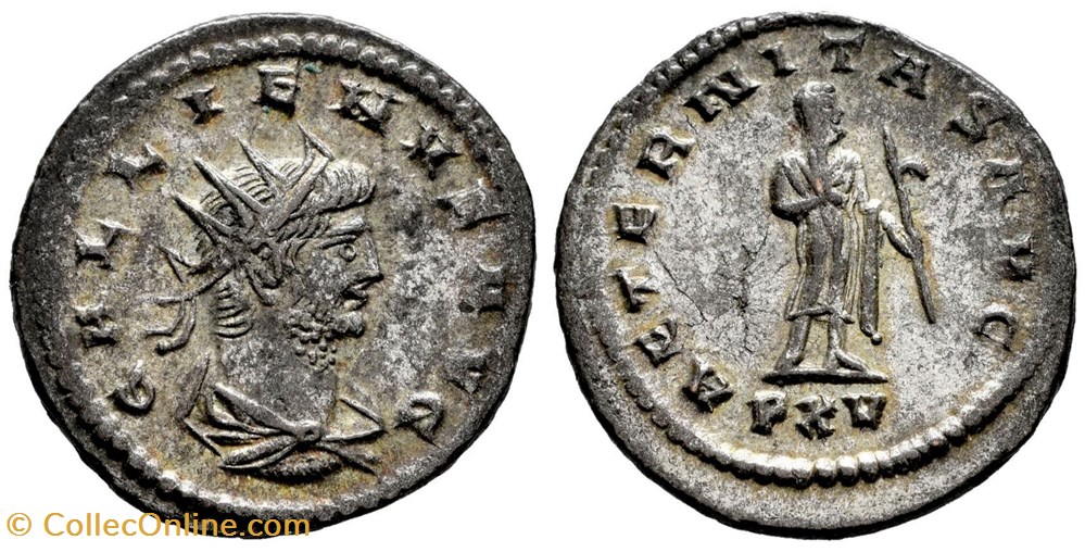 moedas antigas romanos imperiais republicanos rc06010170 gallienvs bi antoninianvs antioch 267 dc