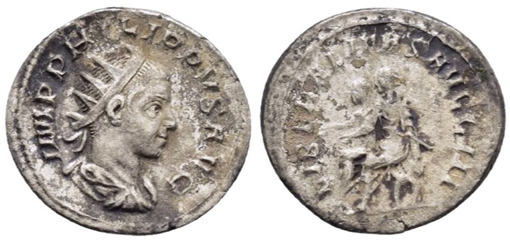 moedas antigas b romanos imperiais e republicanos rc06009265 philippvs ii avg ar antoniniano roma 247 ad