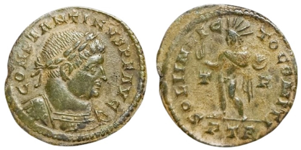 RC12016060 - CONSTANTINVS I Magno - Bi Follis - Treveri; 310 AD moedas antigas romanos imperiais republicanos rc12016060 constantinvs i magno bi follis treveri 310 ad