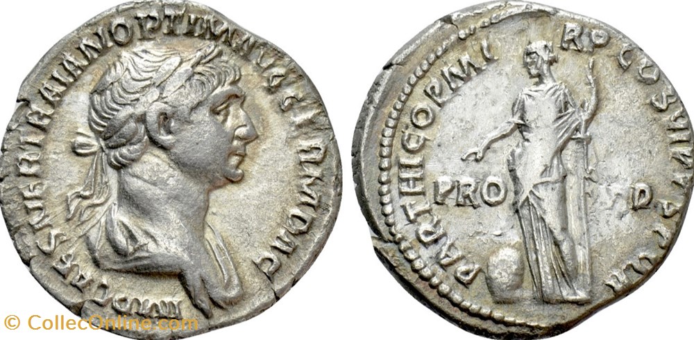 moedas antigas b romanos imperiais republicanos rc02003154 trajanvs ar denario roma 117 ad