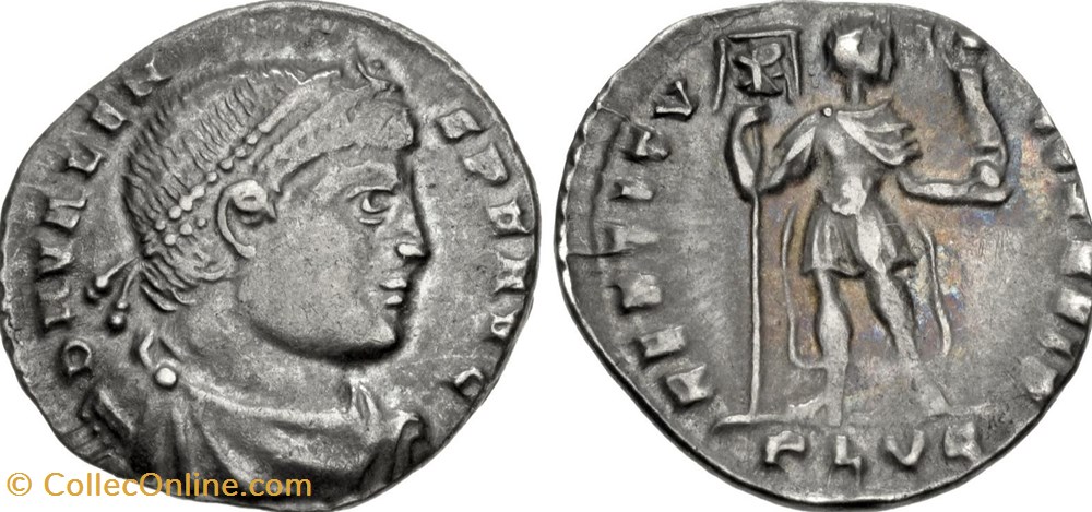RC15019662 - Valens ; AR Siliqua; Lugdunum; 365 moedas antigas b romanos imperiais republicanos rc15019662 valens ar siliqua lugdunum 365