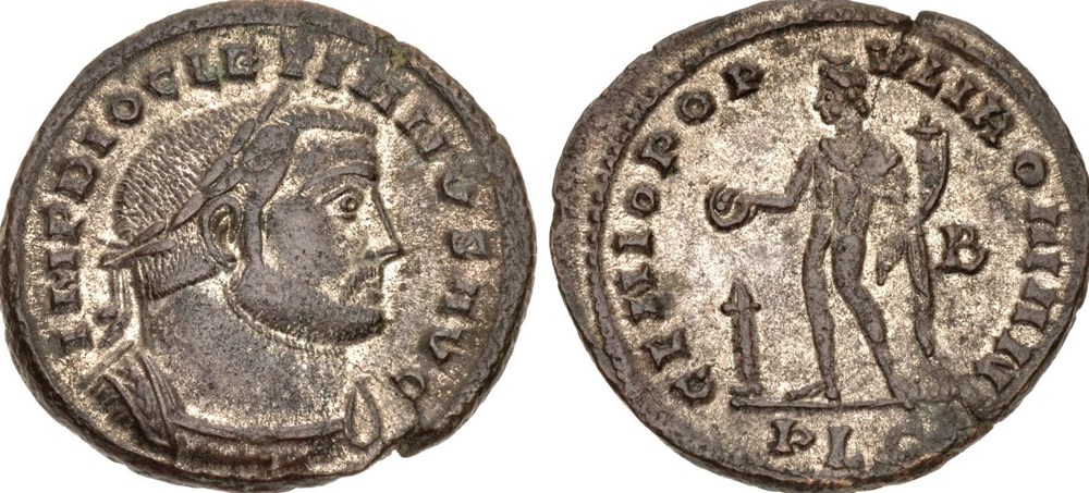 RC09012768 - DIOCLETIANVS - Bi Follis - Lugdvnvm; 301/303 moedas antigas romanos imperiais republicanos rc09012768 diocletianvs bi follis lugdvnvm 301 303