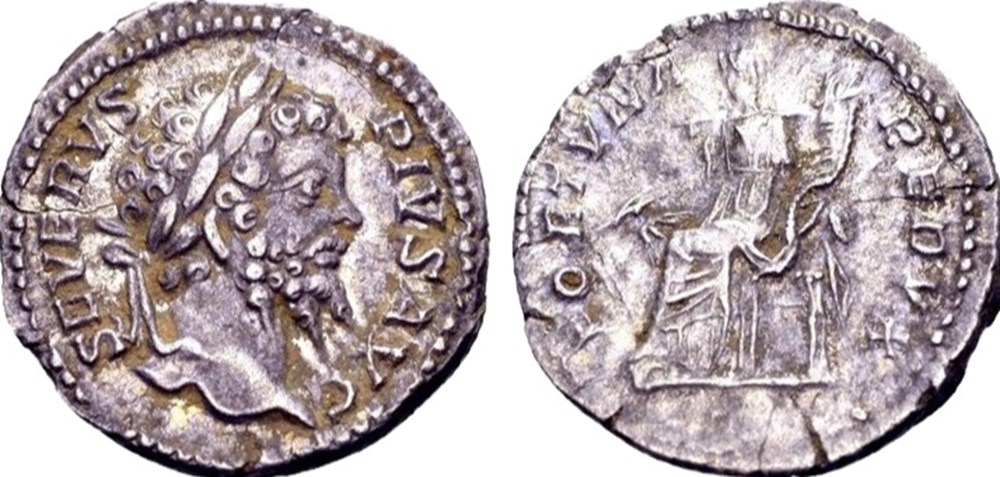 RC05006279 - SEPTIMIVS SEVERVS - AR Denarius - 203 AD; ROMA moedas antigas b romanos imperiais republicanos rc05006279 septimivs severvs ar denarius 203 ad roma