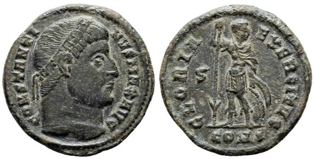 RC12016233 - CONSTANTINVS I Magno - Bi Centenionalis - 327 AD; Constantinople moedas antigas romanos imperiais republicanos rc12016233 constantinvs i magno bi centenionalis 327 ad constantinople