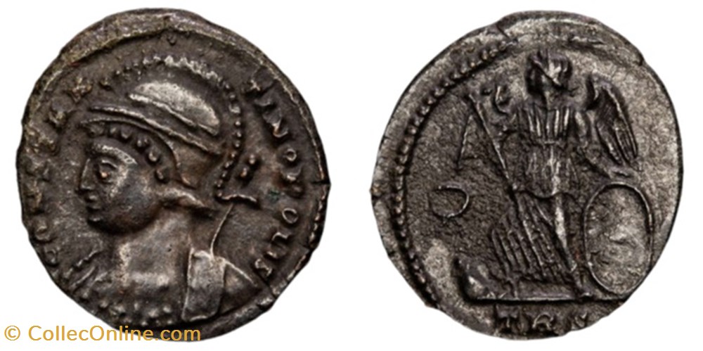 RC12016446 - CONSTANTINVS I - Constantinopolis - AE Reduced Centenionalis - Treveri; 334 AD moedas antigas b romanos imperiais republicanos rc12016446 constantinvs i constantinopolis ae reduced centenionalis treveri 334 ad