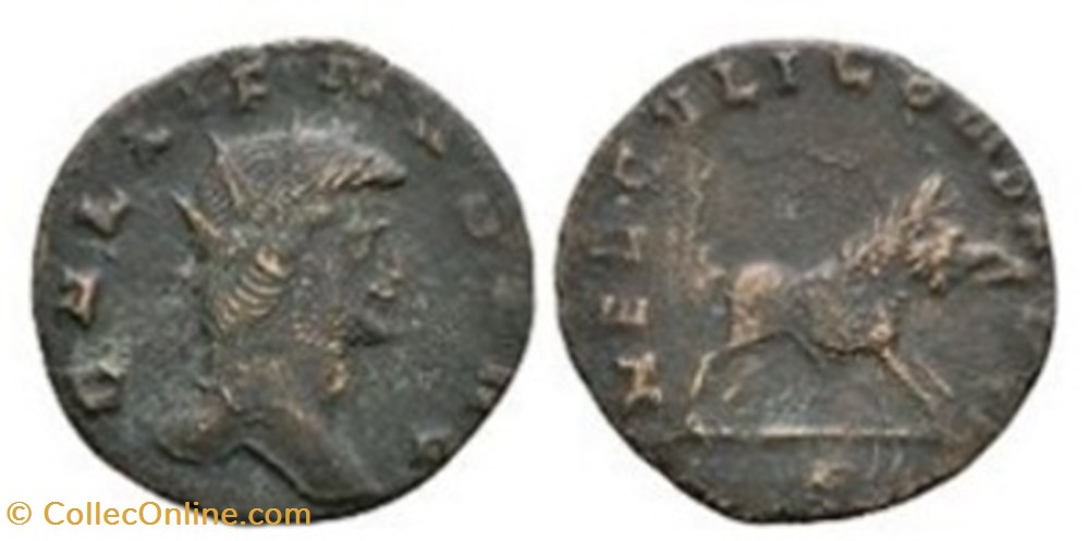 moedas antigas romanos imperiais republicanos rc06010228 gallienvs sole reign bi antoninianvs roma 267 ad