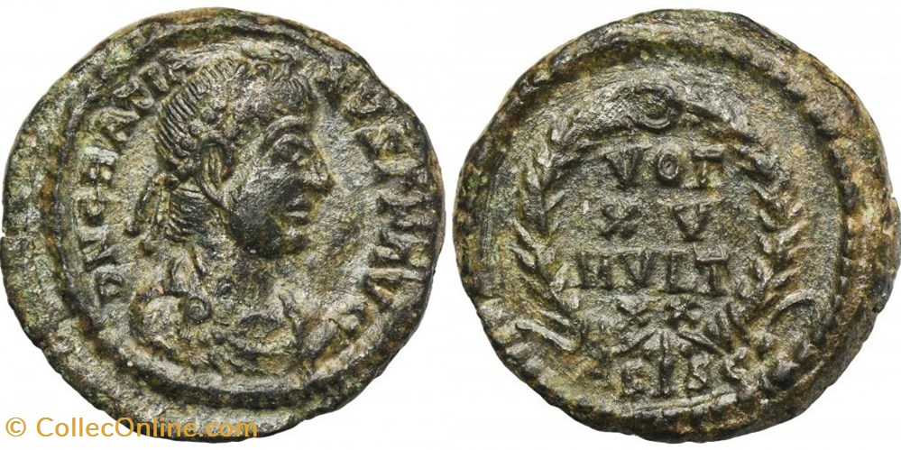 RC15020153 - GRATIANVS Avg - 1/2 Centenionalis - Siscia; 381 moedas antigas b romanos imperiais republicanos rc15020153 gratianvs avg 1 2 centenionalis siscia 381