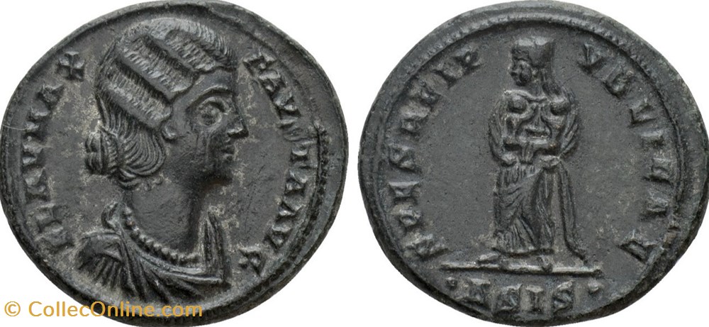 RC12016568 - FAVSTA - Bi Centenionalis - Siscia - 324 moedas antigas romanas republicanas imperial rc12016568 favsta bi centenionalis siscia 324