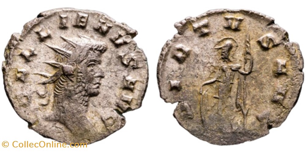 moedas antigas romanos imperiais republicanos rc06010402 gallienvs sole reign bi antoninianvs antioch 266 ad
