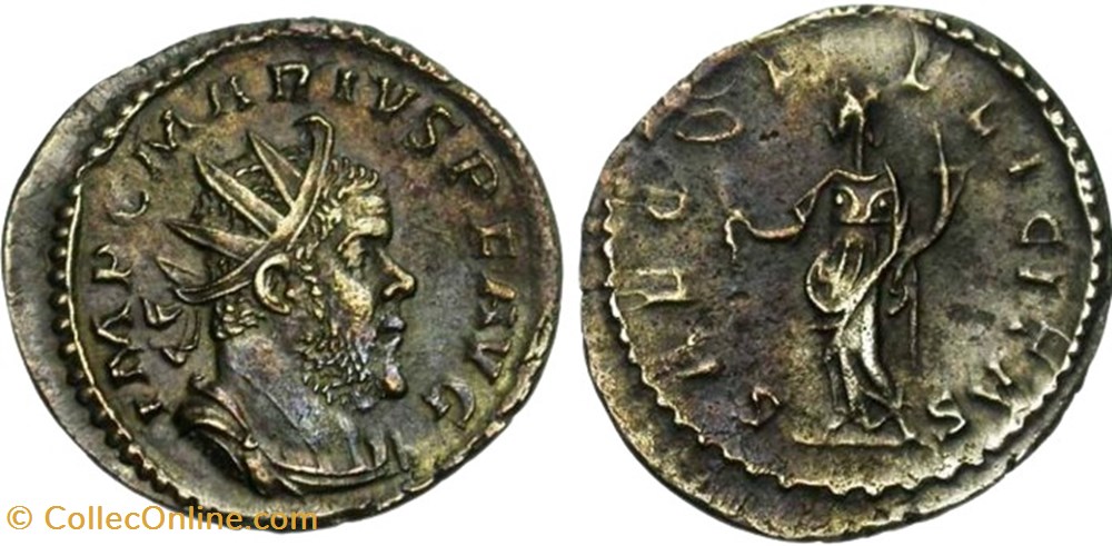 moedas antigas romanos imperiais republicanos rc06011120 marivs avg bi antoninianvs rare cologne 269 ad
