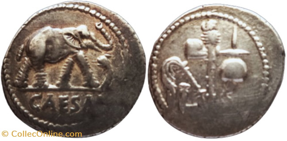 RB01001399 - JVLIVS CAESAR - AR Denarivs - Italy; 49 BC moedas antigas romanos imperiais republicanos rb01001399 jvlivs caesar ar denarivs italy 49 bc
