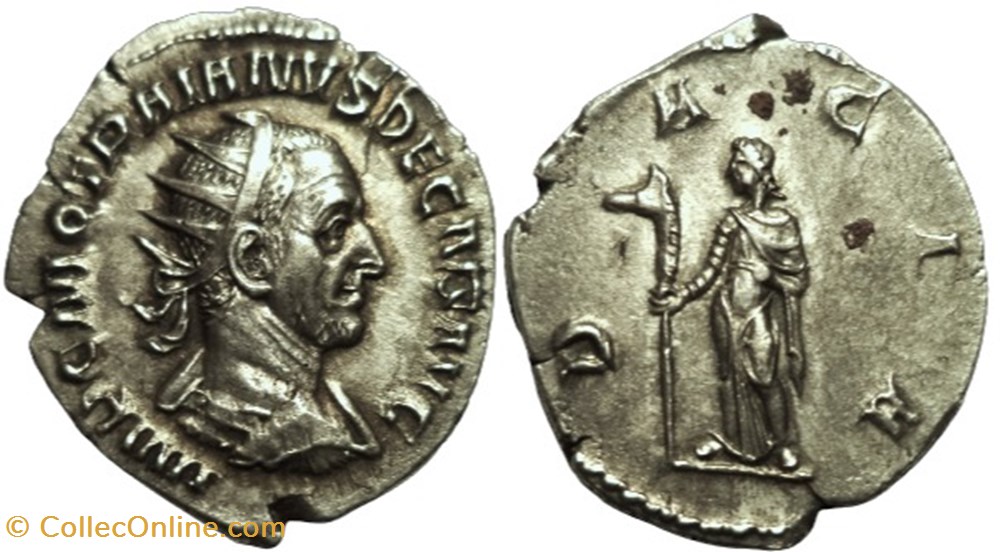 moedas antigas b romanos imperiais republicanos rc06009368 trajanvs decivs ar antoninianvs roma 250 ad