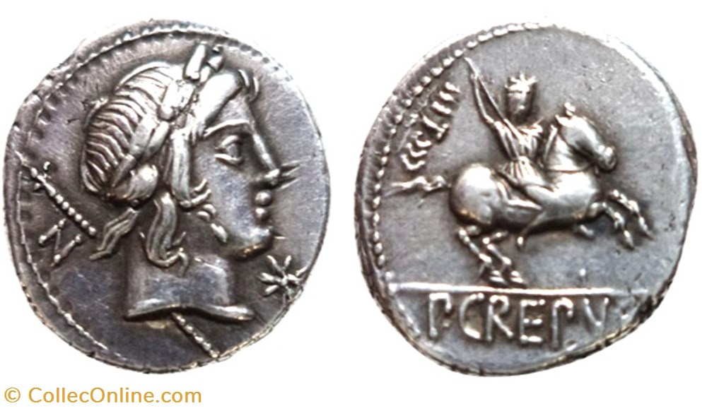 moedas antigas romanos imperiais republicanos ra300283 denario republica p crepvsivs