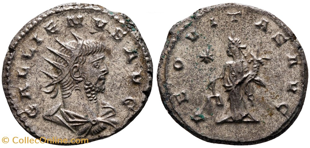 moedas antigas romanos imperiais republicanos rc06010168 galliennvs bi antoninianvs antioch 264