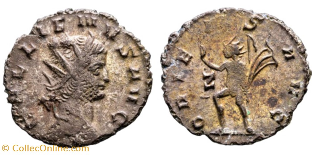 moedas antigas romanos imperiais republicanos rc06010297 galienvs sole reign bi antoninianvs roma 264 ad