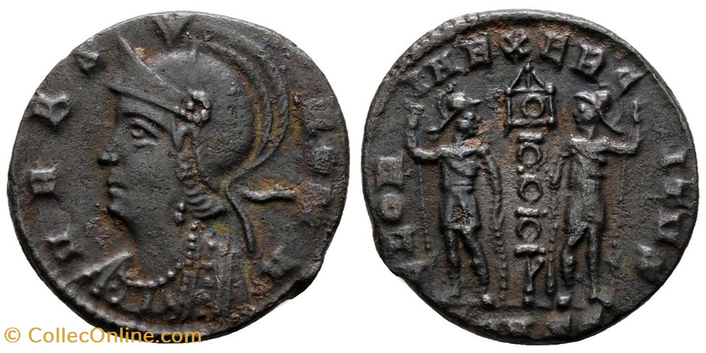 RC12016530 - CONSTANTINVS I URBS ROMA - Bi Reduced Follis - Roma - 336 moedas antigas romanos imperiais republicanos rc12016530 constantinvs i urbs roma bi reduced follis roma 336