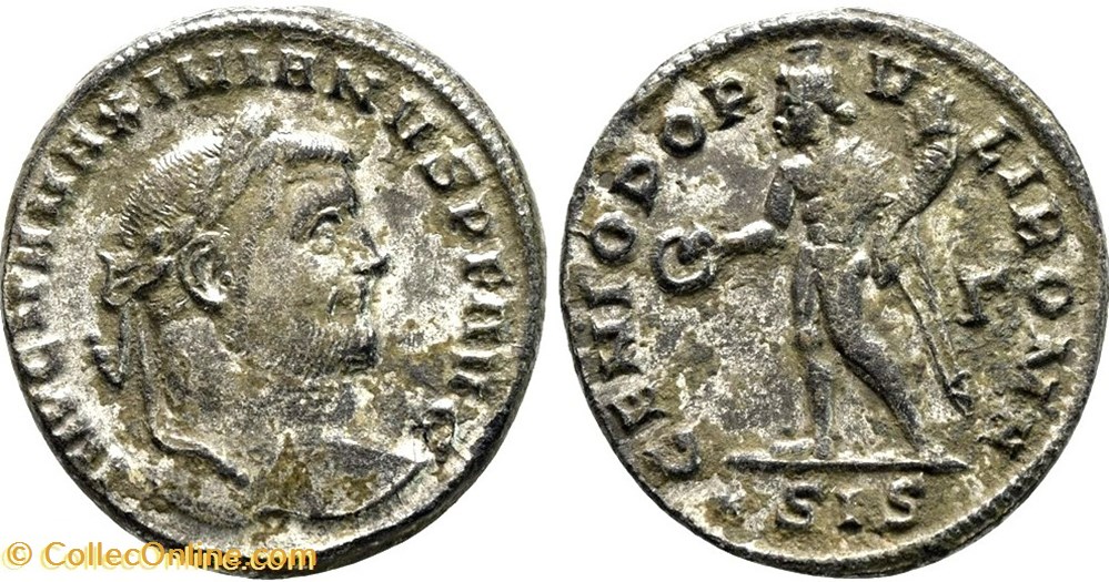 moedas antigas b romanos imperiais republicanos rc09013257 maximianvs hercvles 1 reinado ae follis siscia 295