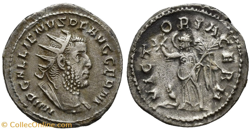 RC06010392 - GALLIENVS; Bi Antoninianvs; ROMA; 257 moedas antigas romanos imperiais republicanos rc06010392 gallienvs bi antoninianvs roma 257