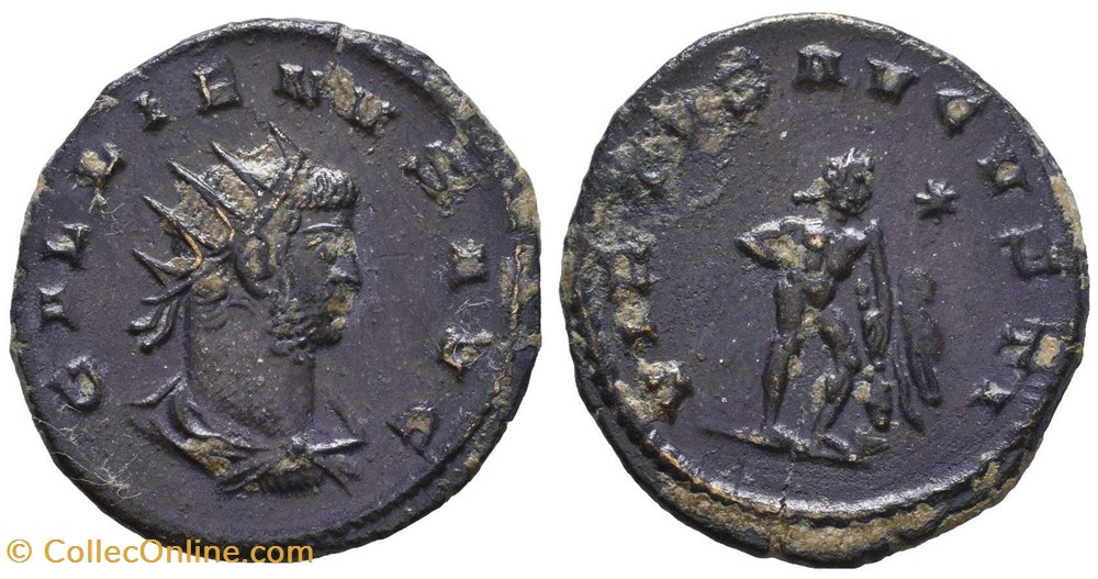 moedas antigas romanos imperiais republicanos rc06010415 gallienvs sole reign bi antoninianvs antioch 264