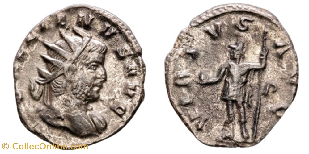 moedas antigas romanos imperiais republicanos rc06010401 gallienvs sole reign bi antoninianvs roma 261 ad