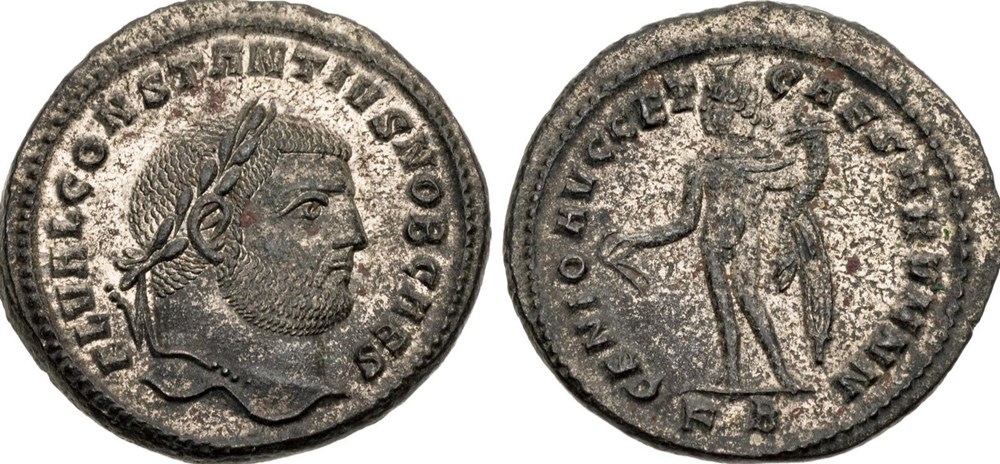 RC09014032 - CONSTANTIVS I Chlorus- Caesar - Bi Follis - Cyzicus; 295 moedas antigas romanos imperiais republicanos rc09014032 constantivs i chlorus caesar bi follis cyzicus 295