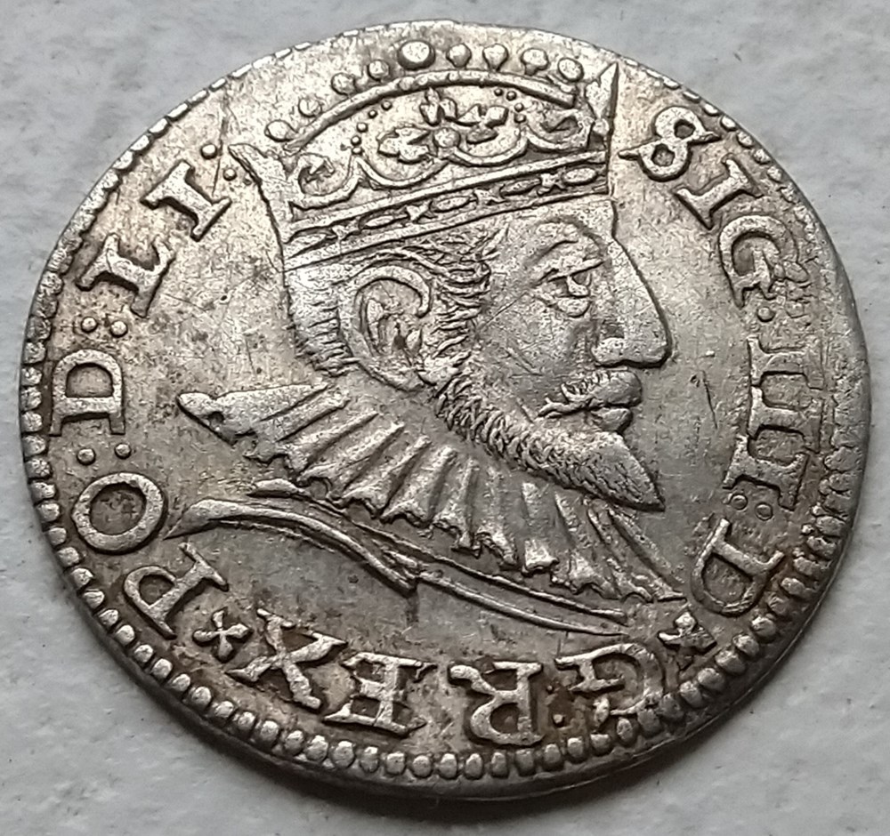 Sigismund III Vasa, Trojak, Riga 1592 coins european medieval to republic of both nations poland lithuania sigismund iii vasa trojak riga 1592