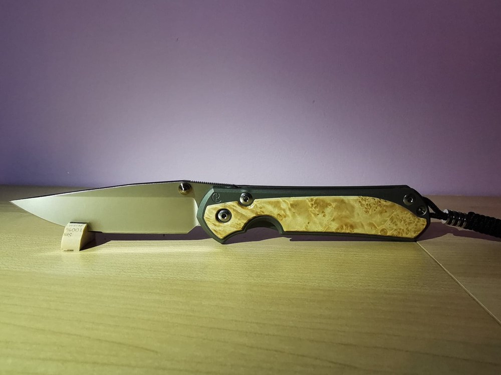 SMALL SEBENZA 31 BOX ELDER INLAY - CHRIS REEVE 3 couteaux poches small sebenza 31 box elder inlay chris reeve