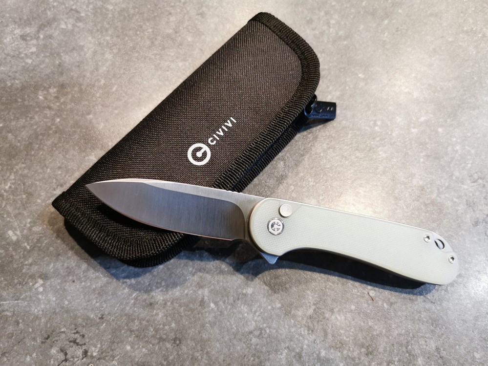 couteaux de poches civivi elementum c907ds damascus carbonfiber black g10