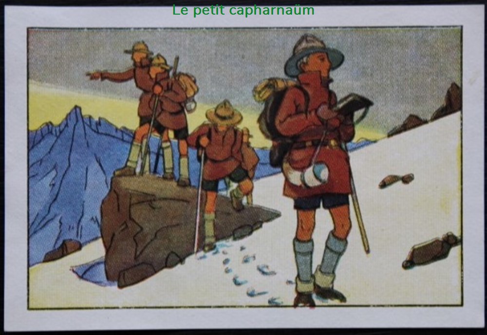 Image / Chromo - La vie fière et joyeuse des scouts - IX-08 - C'est la vie même des explorateurs documents anciens chromos images alimentaires image chromo la vie fiere et joyeuse des scouts ix 08 est la vie meme des explorateurs