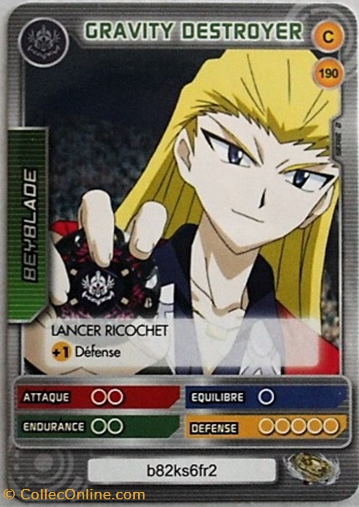 TCG Beyblade - 190/240 - Gravity Destroyer jeux jouets jeu carte collectionner tcg beyblade 190 240 gravity destroyer