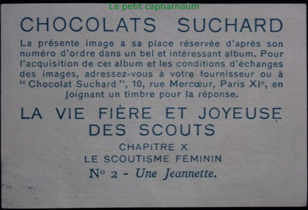 Image / Chromo - La vie fière et joyeuse des scouts - X-02 - Une jeannette documents anciens chromos images alimentaires image chromo la vie fiere et joyeuse des scouts x 02 une jeannette