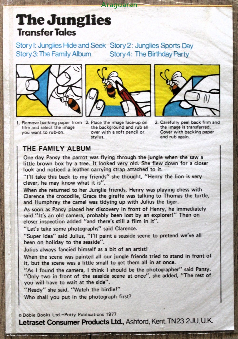 divers decorations magnets autocollants decalcomanies decorama letraset action transfers the junglies