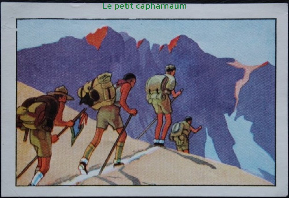 documents anciens chromos images alimentaires image chromo la vie fiere et joyeuse des scouts xx 03 en montagne