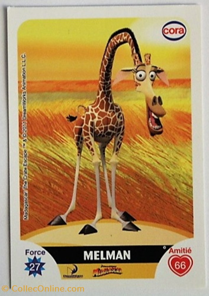 jeux jouets jeu de carte collectionner dreamworks cora 2011 c034 madagascar melman