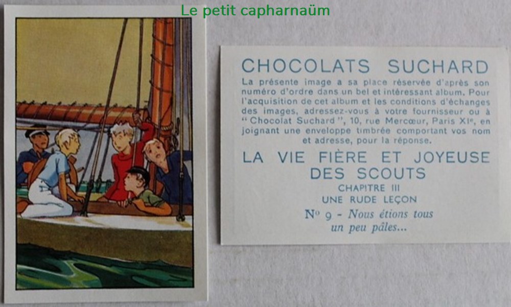 Image / Chromo - La vie fière et joyeuse des scouts - III-09 - Nous étions tous un peu pâles documents anciens chromos images alimentaires image chromo la vie fiere et joyeuse des scouts iii 09 nous etions tous un peu pales