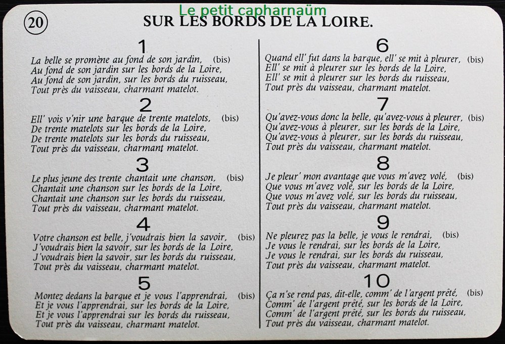 Chanson paillarde - Sur les bords de la Loire jeux societe jouets cartes chanson paillarde sur les bords de la loire