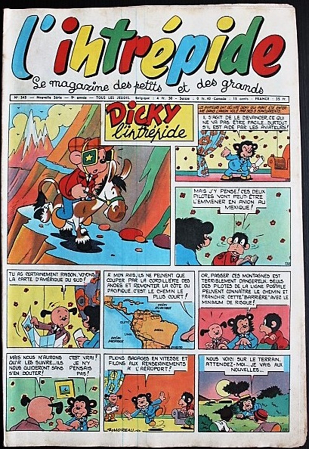 L'intrépide (2ème série) - N° 345 - 07 juin 1956 livres bd revues vieux journaux l intrepide 2eme serie n 345 07 juin 1956