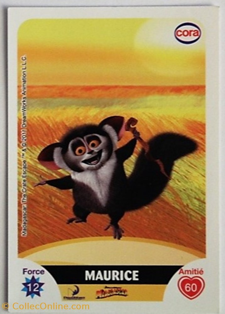 jeux jouets jeu de carte collectionner dreamworks cora 2011 c054 madagascar maurice