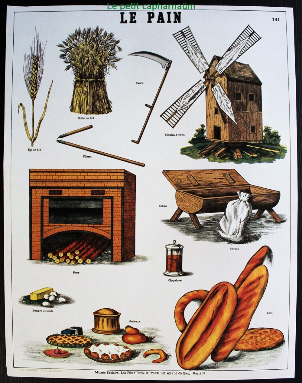 Planche Documentation scolaire - Le pain - "Les fils d'Emile Deyrolle" documents anciens chromos images planche documentation scolaire le pain les fils emile deyrolle